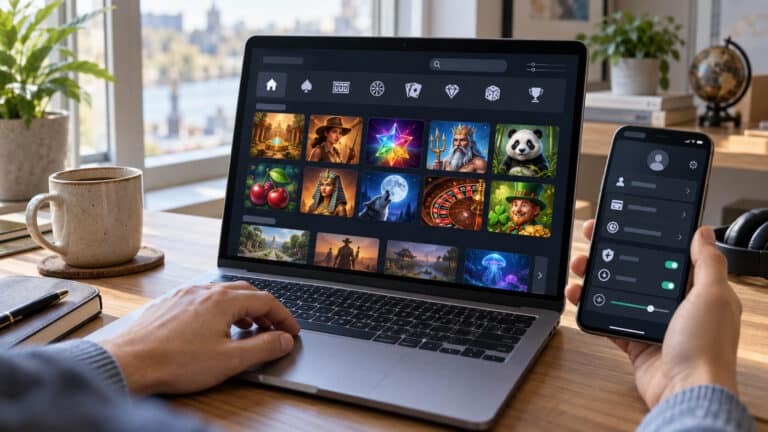 Spielauswahl und Kontofunktionen bei Iris Casino